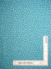 Polka Dot Fabric Scattered Dinky Dots Turquoise Cotton Loralie Designs By Yard