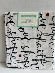 Fat Quarter – Faith Hope Love Bible Verse 18″ x 21″ Precut Cotton Fabric M203.15