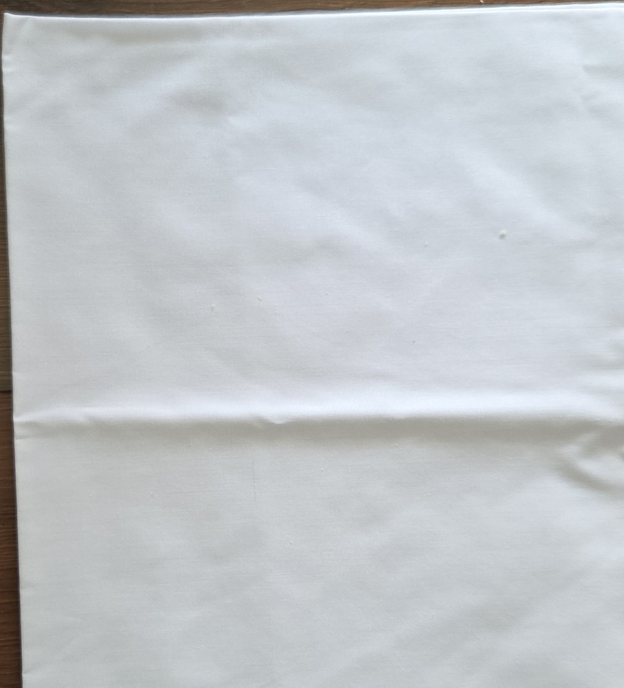 Vintage 74″x44″ White Solid Plain Fabric Material Piece Textile Sewing Cotton