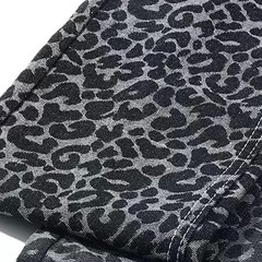 Leopard Print Jacquard Denim Fabric 10.5 oz Black 70 Width 2 Yards Pre Cut