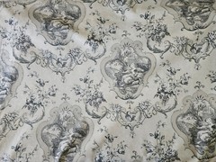 Richloom Vintage Toile Upholstery Fabric Taupe Daydream Upholstery 57″ wide 9yds