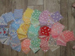 130+ REPRODUCTION 1930’S 4″ INCH FABRICS ALL DIFFERENT 100% COTTON