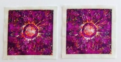 Multicolor Flower Purple Orange Center – 2 Pieces Picture 4 1/4″ x 4 1/4″