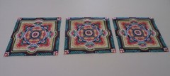 Fabric 3 Cut Squares, Panels – Floral Design – Multi Colors – Sew Quilt Crafts