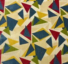 CLARENCE HOUSE MURANO MULTI ART DECO GEO MODERN LINEN VELVET FABRIC BY YARD 50″W
