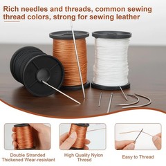 Poexuzi Upholstery Repair Sewing Kit Thread for Leather, Furniture, brown