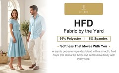 HFD Jersey Knit Fabric by the Yard 220 GSM Poly Spandex 2-Way Stretch 58/60″ Wid