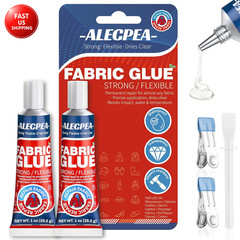 Permanent Fabric Glue Washable, 2-Pack Liquid Stitch for Clothing, Professional