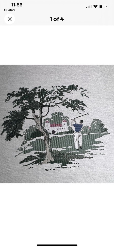 Square by Design 27” x 27″ Tapestry Fabric Panel Craft New Golf Scene 1 Panel