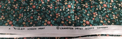 Vintage VIP Cranston Floral Calico Cotton Fabric Green 2/3 yards 44x 24 Quilting