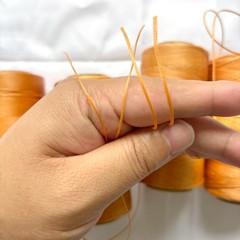 Flat Waxed Thread for Leather Sewing, String Polyester 150D-0.8mm, Dark Brown