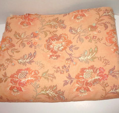 Vintage Peach Floral Jacquard Tapestry Fabric 38″ x 56″ Upholstery Weight 1 Yard