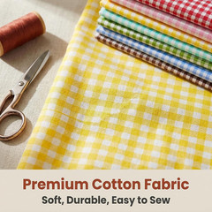 Inee Gingham Fat Quarters Fabric Bundles, Quilting Fabric for Sewing Crafting, 1