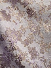 LILAC GOLD Floral Brocade Fabric (60 in.) Sold By The Yard