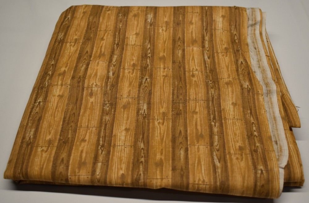 5-2/3 yards x 45″ 100% cotton fabric WOOD GRAIN PLANKS RUSTIC CABIN THEME