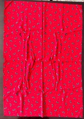 Vintage Red fabric repeat pattern horse head and riding crop Equestrian 30″x43″