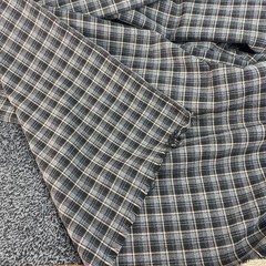 Black Gray Plaid Cotton Polyester Blend Fabric 4.8 Yards x 40” W Sewing Crafts