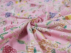 2.5 Yard Indian Pink Multi Floral Printed Cotton Fabric Dressmaking Fabric US