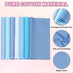 7Pcs 8″ x 8″ Solid Color Cotton Fabric Bundles Precut Fabric Square, Blue