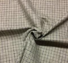 BALLARD DESIGNS BLAKE INDIGO BLUE FLAX TATTERSALL PLAID FABRIC BY THE YARD 54″W