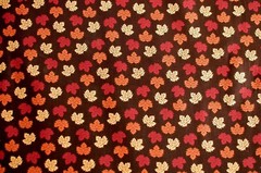 BTY*FACE MASKS*MINI AUTUMN/FALL COLORFUL LEAVES ON BRN 100% COTTON FABRIC 44×36″