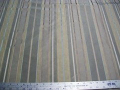 Rayon Acetate Green Gold and Cream Stripe Fabric from Calico Corners