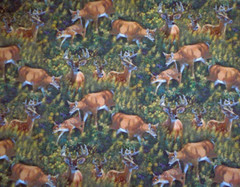 Quilt Fabric By The Half-Yard Deer Fawn Buck Wilderness Animal Scenic Cotton