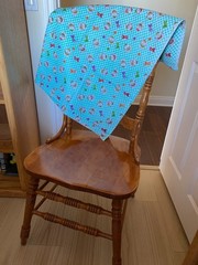 DRESSED TEDDY BEARS FABRIC~Aqua Plaid Bkgrnd~BOWS~Holding Banners~HATS TIES~Baby
