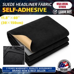 Black 11.8″×60″ Interior Suede Material for Truck Roof Headliner Material Fabric