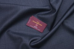 Ermenegildo Zegna Electa Wool Fabric 3.5m Deep Teal Aqua Prince of Wales Suit