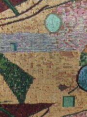 MULTICOLOR GEOMETRIC POLY COTTON UPHOLSTERY BROCADE FABRIC (54 in.) Sold BTY