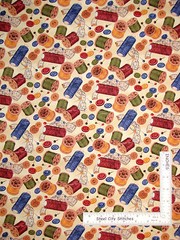 Sew Thread Spool Button Toss Cream Cotton Fabric Wilmington Sew Curious by Yard