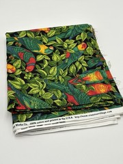 Cranston Print Works Parrots Jungle 100% Cotton Fabric Vintage Colorful 2 Ydsx44