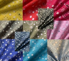 58/60″ Paisley Bandana Fabric By The Yard – (poly/cotton)