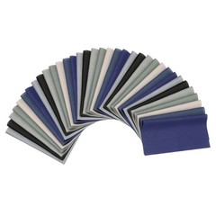 35Pcs 4″ x 4″ Solid Color Cotton Fabric Bundles Precut Fabric Square, Blue Grey
