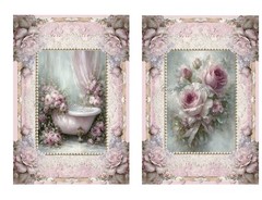 Shabby Chic Pink & Lavender A Designer MULTI-SIZE SET Cotton Fabric Quilt Blocks