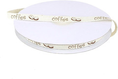 Brown Coffee Bean Print Cotton Twill Ribbon, 3/8-Inch, 25 Yards