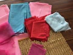 Fabric Lot; Sequin, Lame, Satin, Sheer, Organza, Tulle. For Barbie & Doll Dress