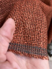 Unlabeled fabric bolt – wool cashmere silk rust & brown weave – 5 ft x 7.5 ft