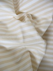 Tan & Cream Stripe Fabric, Protected by Teflon-Stain Resistant-60″ Wide-3.5 yds
