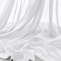 Elegant 59″ Wide White Chiffon Fabric – Perfect for Dresses & Decorative Draping
