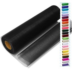 Black Tulle Crystal Organza Fabric Rolls 12 Inch by 50 Yards 150 feet Sheer F…