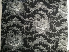 REMNANT Waverly Home Decor French Country Black Toile La Petite Ferme 1Yd 14″ +