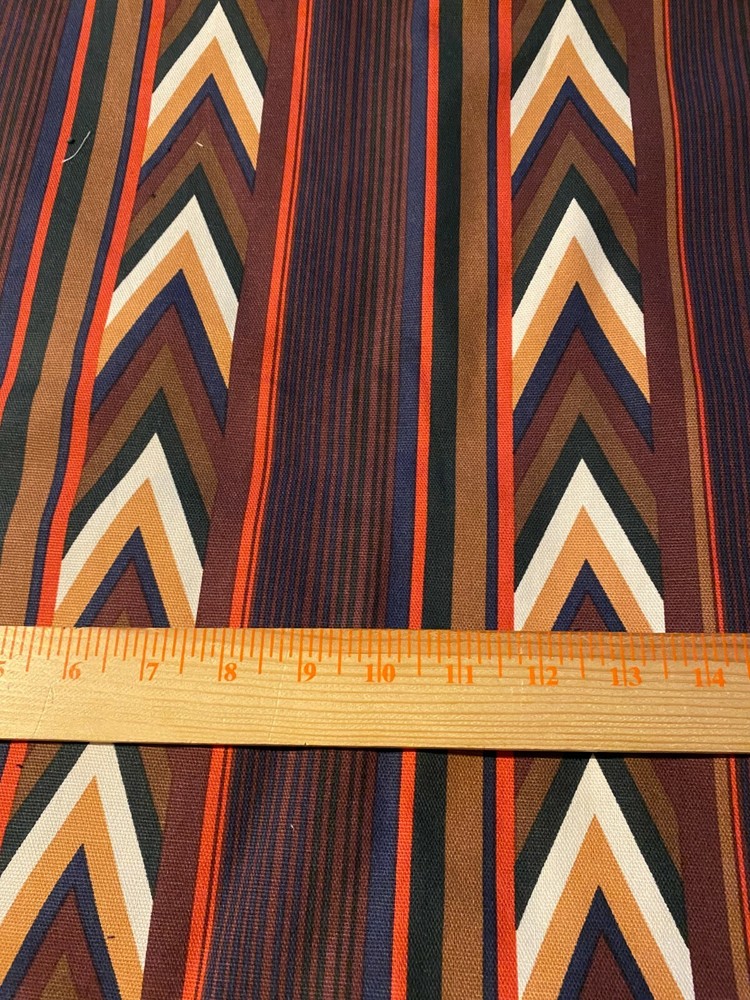 Heavier weight decorating cotton fabric chevron stripe 1 yd33″x 44″brown, orange