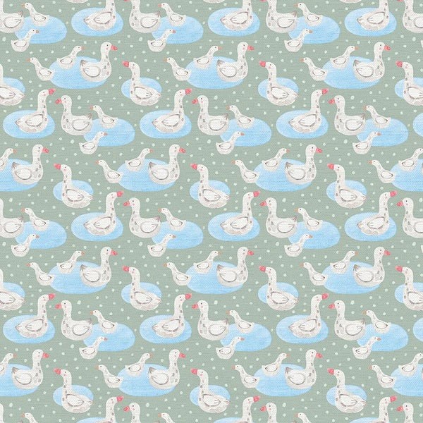 PAINTBRUSH STUDIO – Goose Tales by PBS Fabrics – Duck Pond – Green 1/4yd