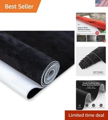 54″ L × 60″ W Black Faux Suede Headliner Material with Foam Backing for Vehicles