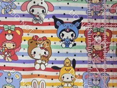 Custom 100% Cotton Woven Fabric Hello Kitty Sanrio Bears By The 1/4 Yard 9×56