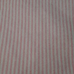 Cotton Flannel Sewing Fabric Pink White Stripes Crafting Material 1 yard x 46″
