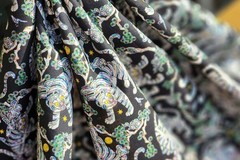 Korean Traditional Magpie Tiger Jagae Color Patterned Fabric made in Korea BTHY