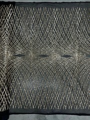 Jordyn GOLD Diamond Sequins on BLACK Mesh Lace Fabric by the Yard – 10008